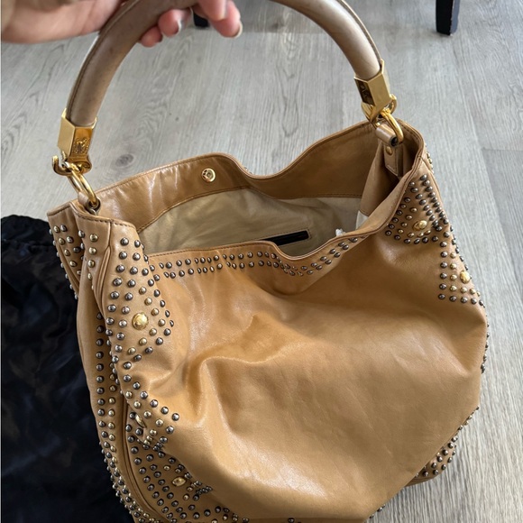 Yves Saint Laurent Camel Studded Shoulder Bag - Picture 3 of 15